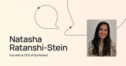 Natasha Ratanshi-Stein with an icon of a conversation bubble.